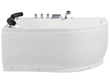 Baignoire d'angle à remous avec LED PARADISO Côté droit 158 x 113 cm Blanc