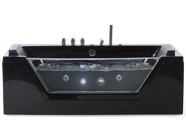 Baignoire d'angle à remous avec LED SAMANA 174 x 79 cm Noir