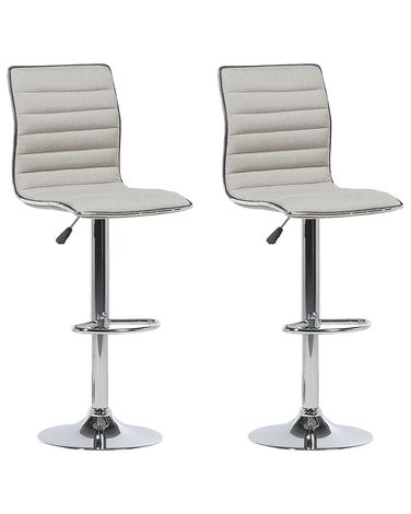 Set van 2 barstoelen LUCERNE draaibaar Lichtbeige
