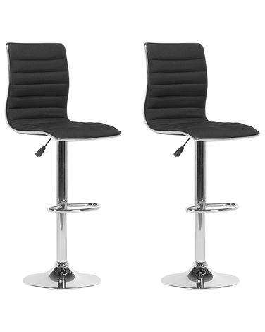 Set van 2 barstoelen LUCERNE draaibaar Zwart