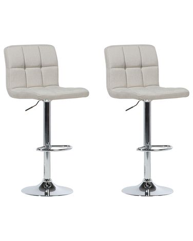 Set van 2 barstoelen MARION draaibaar Lichtbeige