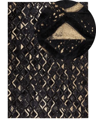 Rug DEVELI Black 140 x 200 cm Leather