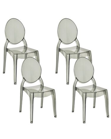 Set van 4 eetkamerstoelen MERTON Zwart