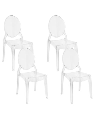 Lot de 4 chaises de salle à manger MERTON Transparent