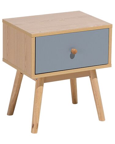 1 Drawer Bedside Table ARVADA Light Brown