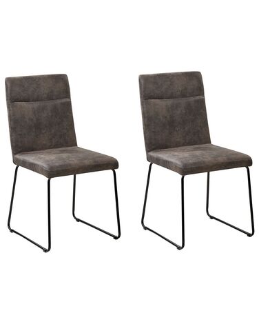 Set van 2 eetkamerstoelen NEVADA Stof Donkergrijs