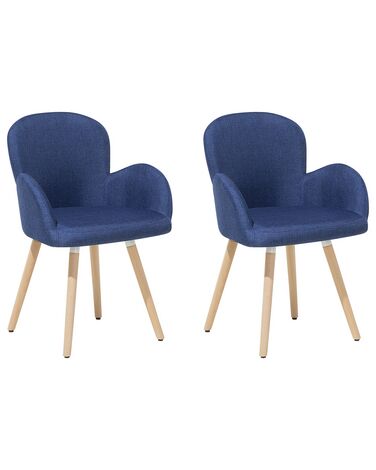 Set van 2 eetkamerstoelen BROOKVILLE Marineblauw