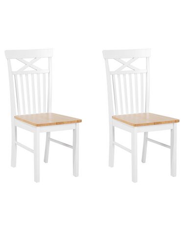 Set van 2 eetkamerstoelen HOUSTON Hout Wit