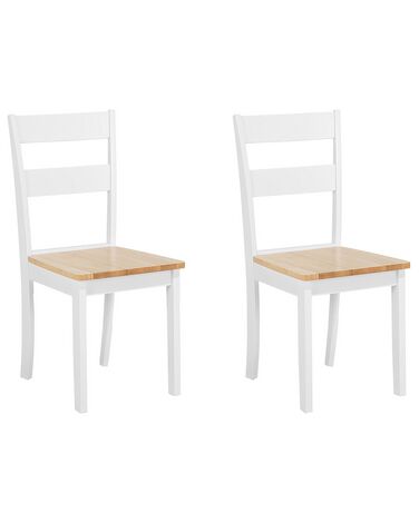 Set van 2 eetkamerstoelen GEORGIA Hout Wit