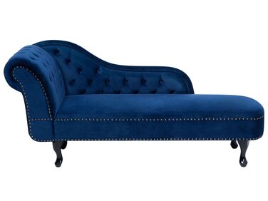 Linkszijdige chaise longue NIMES Fluweel Marineblauw