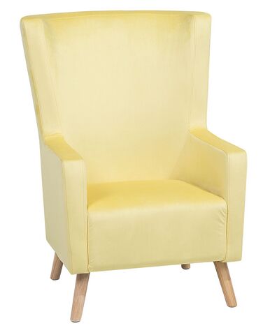 Fauteuil à oreilles ONEIDA Velours Jaune