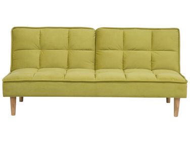 Sofa Bed 3 Seater SILJAN Fabric Olive Green