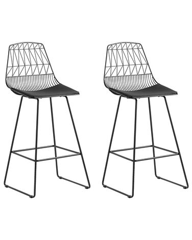 Set van 2 barstoelen PRESTON Metaal Zwart