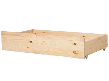 Lot de 2 tiroirs de rangement pour lit Bois de pin RUMILLY Marron clair
