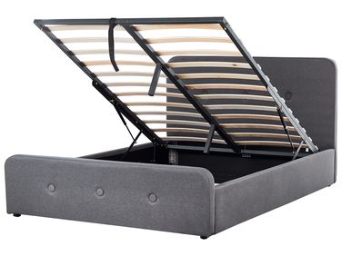 Ottoman Bed Fabric RENNES 140 x 200 cm (EU Double) Dark Grey