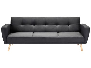 Sofa Bed 3 Seater FLORLI Fabric Black