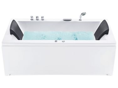 Baignoire d'angle à remous avec LED VARADERO Côté droit 183 x 90 cm Blanc