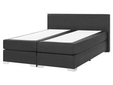Boxspring Kunstleer PRESIDENT 160 x 200 cm Zwart