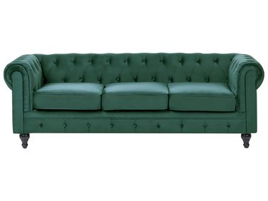 Sofa 3 Seater CHESTERFIELD Velvet Emerald Green