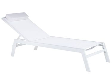 Sun Lounger CATANIA Reclining Metal White