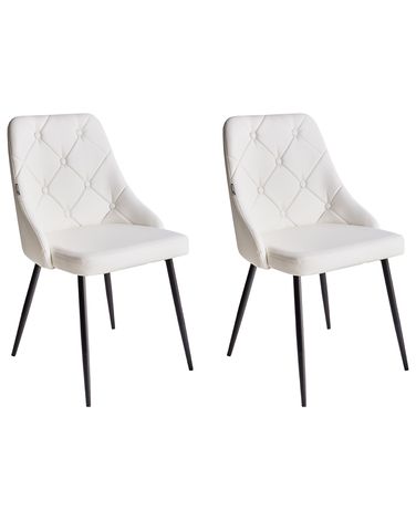Set van 2 eetkamerstoelen VALERIE Kunstleer Wit