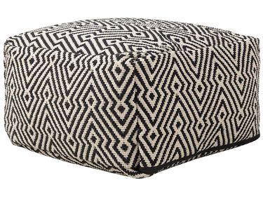 Pouffe LONGMONT Cotton Black/ White