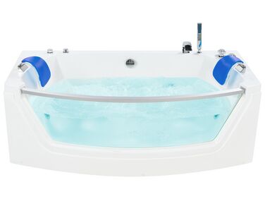 Baignoire d'angle à remous avec LED FUERTE 175 x 85 cm Blanc