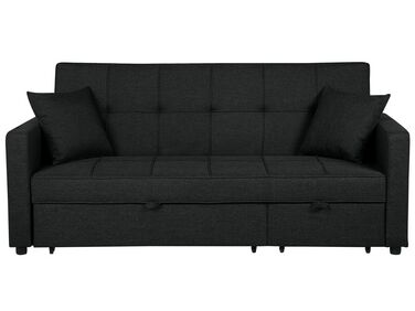 Sofa Bed 3 Seater GLOMMA Fabric Black
