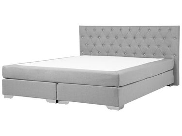 Boxspring Stof DUCHESS 180 x 200 cm Lichtgrijs