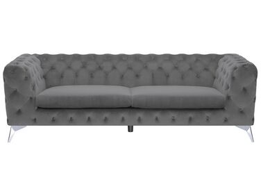 Sofa 3 Seater SOTRA Velvet Grey