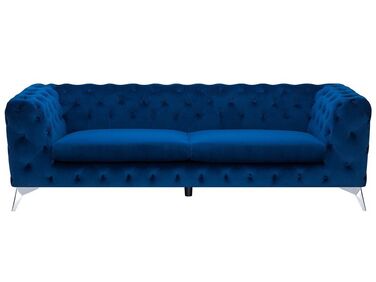 Sofa 3 Seater SOTRA Velvet Navy Blue