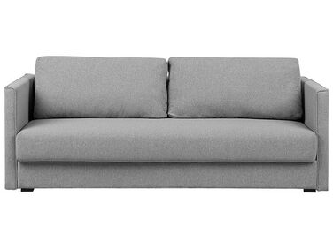 Sofa Bed 3 Seater EKSJO Fabric Light Grey with Storage