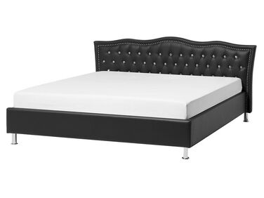 Bed Kunstleer METZ 160 x 200 cm Zwart