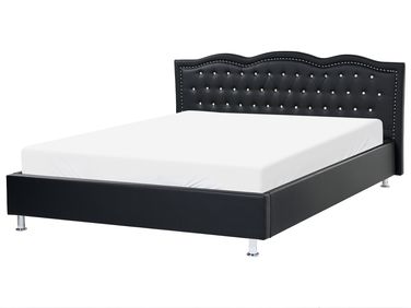 Bed Kunstleer METZ 180 x 200 cm Zwart