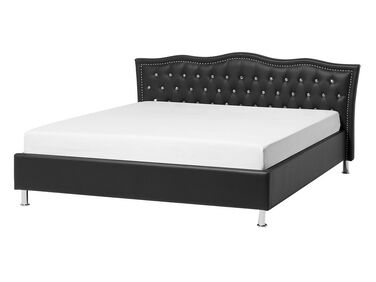 Bed Kunstleer METZ 140 x 200 cm Zwart