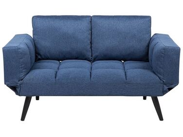 Sofa Bed 2 Seater BREKKE Fabric Navy Blue