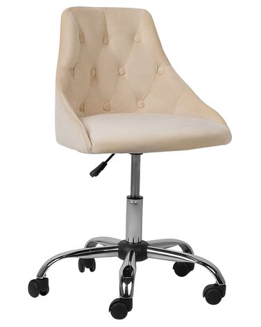 Chaise de bureau PARRISH Velours Beige