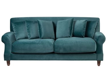 Bank 2-zits EIKE Fluweel Groenblauw