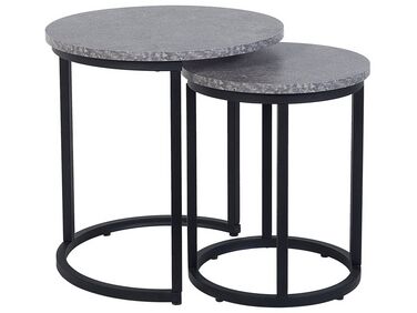 Set van 2 bijzettafels DIXIE Grijs beton-effect