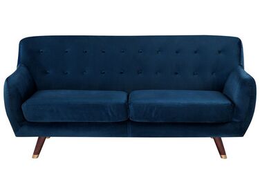 Bank 3-zits BODO Fluweel Marineblauw