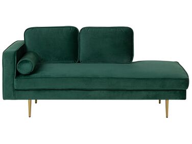 Linkszijdige chaise longue MIRAMAS Fluweel Smaragdgroen