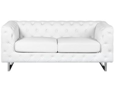 Sofa 2 Seater VISSLAND Faux Leather White