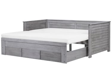 Bed met opbergladen Hout CAHORS 90 x 200 cm Grijs