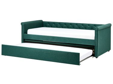 Onderschuifbed Stof LIBOURNE 90 x 200 cm Donkergroen