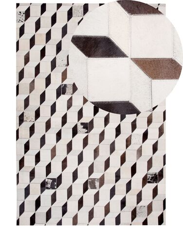Rug ALPKOY White 160 x 230 cm Leather