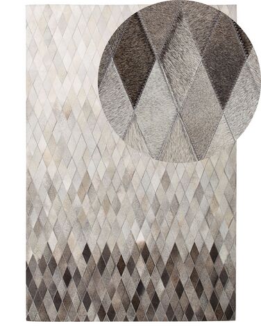Rug MALDAN Beige 140 x 200 cm Leather