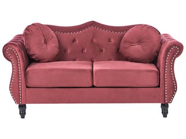 Sofa 2 Seater SKIEN Velvet Dark Red