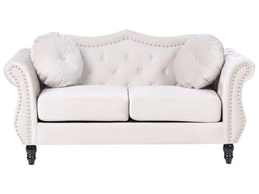 Bank 2-zits SKIEN Fluweel Lichtbeige