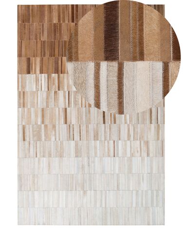 Rug YAGDA Beige 140 x 200 cm Leather