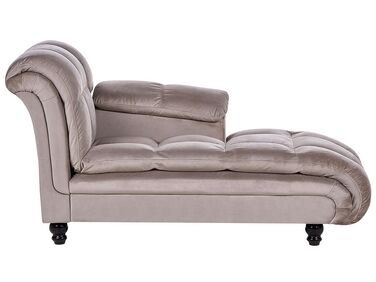 Linkszijdige chaise longue LORMONT Stof Taupe